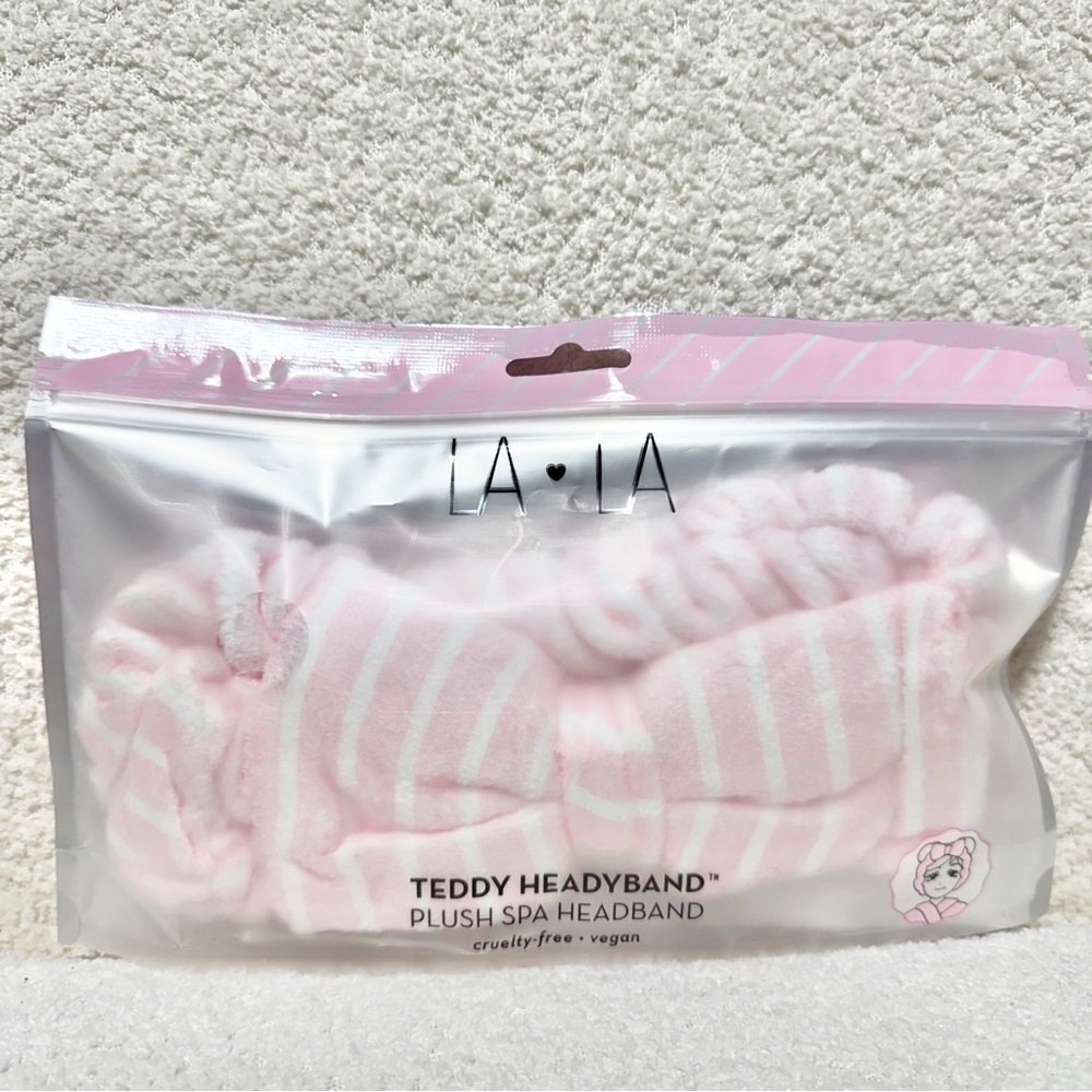 LA LA Pink Teddy Headband NWT